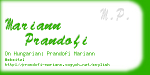 mariann prandofi business card